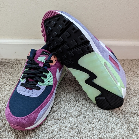 Nike Air Max 90 NRG Shoes Light Bordeaux Armory Navy DM0035-500 Men's - Picture 8 of 8